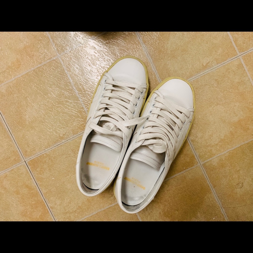 Saint Laurent Leather Platform Sneakers Run Big